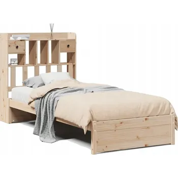 Postel Postel s regálem z masivního borovicového dřeva 228,5 x 96 x 110 cm