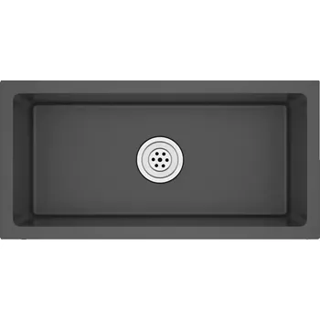 Obraz Nerezový dřez černý, kartáčovaný povrch, 60x30x20 cm, X-flume