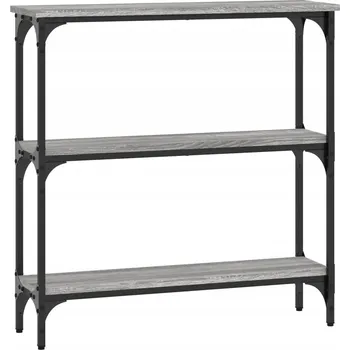 Konferenční stolek Konzolový stolek z dřevotřísky a kovovým rámem, šedý