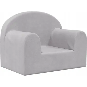 Pohovka Měkká Plyšová Pohovka pro Děti se Snímatelným Pothem, Světle Šedá, 52x34 cm