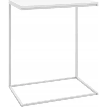 Konferenční stolek Boční stolek ve tvaru písmene, bílý, 55 x 35 x 66 cm, dřevěný