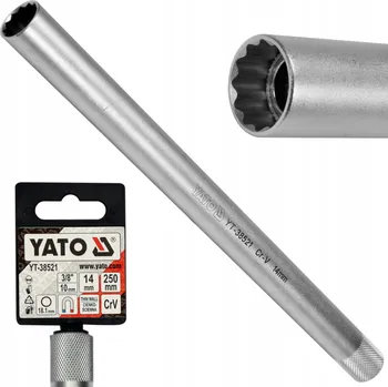 Gola hlavice Nástavec na svíčky 14 mm extra dlouhý 250 mm YT-38521 YATO