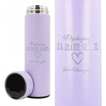 Obraz Fialová Termoska Dárek Ke Dni Učitelů Děkujeme Za Zlaté Srdce Vz