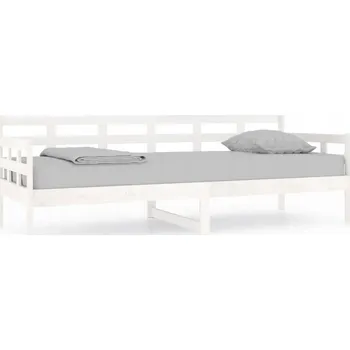 Postel Bílá válenda z masivního borovicového dřeva 203,5 x 86 x 69,5 cm