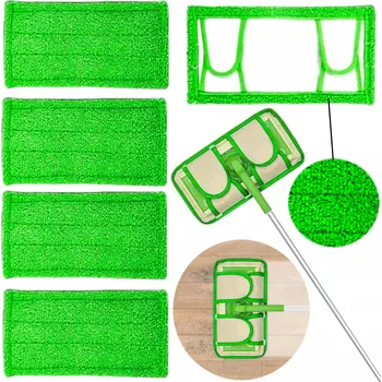 mop Náhradní návleky na plochý mop z mikrovlákna, sada 4 ks, náhrada za Swi fer