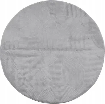 Koberec Koberec IZA 3D 100% Polyester průměr 80 cm, šedý, protiskluzový