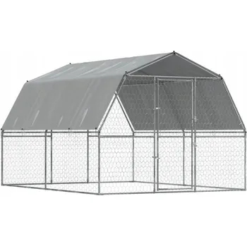 klec pro psa Přenosná klec pro psy z pozinkované oceli s voděodolnou střechou, 375x2