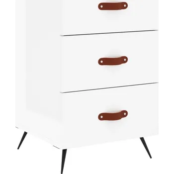 Noční stolek Noční stolek z dřevotřísky, bílý lesk, 40 x 40 x 66 cm