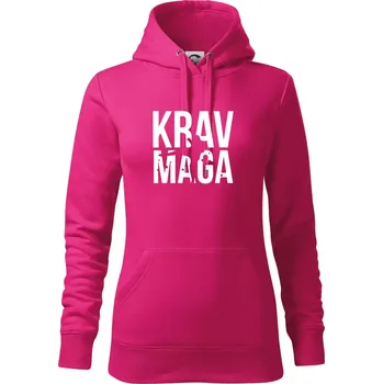 Dámská mikina Nápis Krav Maga - Mikina dámská Cape s kapucí - S ( Purpurová )