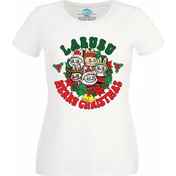 Dámské tričko Dámské tričko Vánoční Labubu Merry Christmas (Velikost: S, Barva: Bílá)