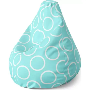 Sedací pytel Sablio Sedací vak Pear Bílé kruhy - 70 x 95 x 15 cm