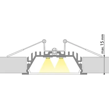 LED páska Vestavný hliníkový profil 58x20 mm, mléčný difuzor 1m *ML-761.006.07.1