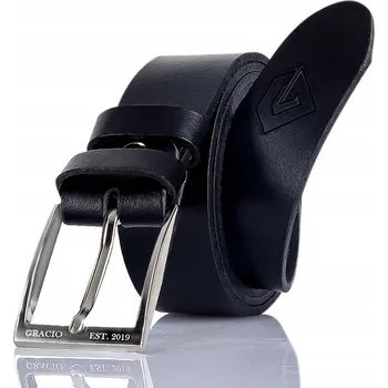 Opasek KLASICKÝ GRACIO PÁNSKÝ pásek KOŽENÝ KŮŽE ČERNÝ