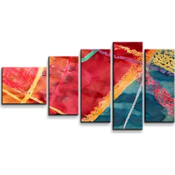 Obraz Sablio Obraz - 5-dílný Barevné čáry - 100x60 cm
