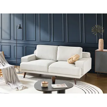 Pohovka 2místná pohovka světle béžová polyesterová látka voděodolná pohovka v klasickém stylu Beliani