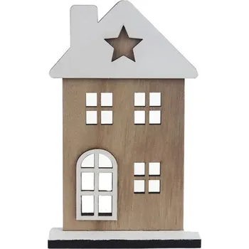 Vánoční dekorace MOREX, s.r.o. Dekorace domeček 17,5 x 5,5 x 28 cm přírodní