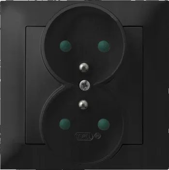 Elektrická zásuvka Elektrická Zásuvka nástěnná Ospel černá
