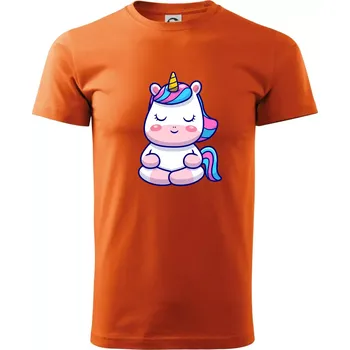 Pánské oblečení Yoga jednorožec - relax - Klasické pánské triko vyšší gramáže - XS ( Oranžová )