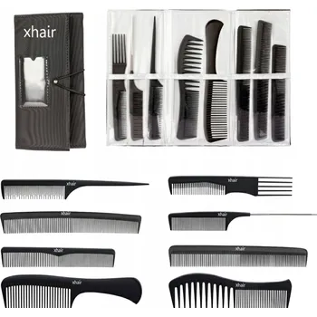 Vrták Sada kadeřnických hřebenů, hřebeny na vlasy v pouzdro, 8 ks XHAIR