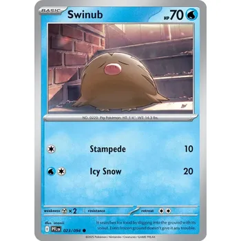 Volný čas Pokémon PFL 023/094 Swinub - Phantasmal Flames Stav: Near Mint, Verze: REVERSE HOLO