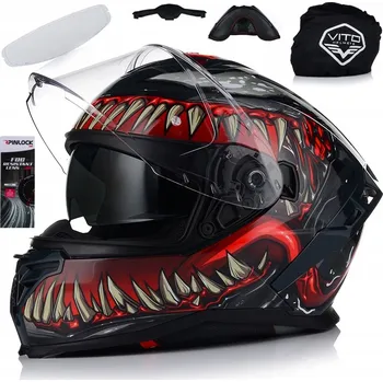 Helma na motorku Motocyklová přilba VITO Presto Aero L vícebarevná ECE R22-06 s clonou