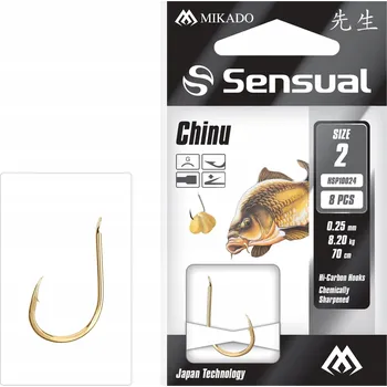 Rybářský háček Háčky s návazcem Mikado Sensual Chinu #10 G 0,18 mm 70 cm 8 ks