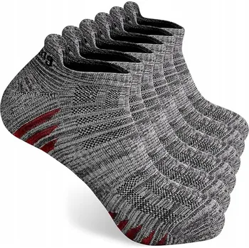 Pánské ponožky BAVLNĚNÉ SPORTOVNÍ PROTISKLUZOVÉ PONOŽKY 6 PÁRŮ ŠEDÉ XL