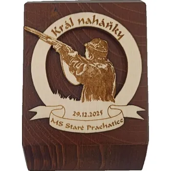Dřevo Novák Dřevěná plaketa hnědá Král honu nebo naháňky lovec