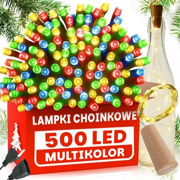Vánoce VÁNOČNÍ OSVĚTLENÍ NA STROMEČEK 500 LED MULTICOLOR VNITŘNÍ VENKOVNÍ +