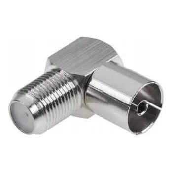 Elektrická zásuvka Adaptér zásuvka F - zásuvka TV úhlový HQ