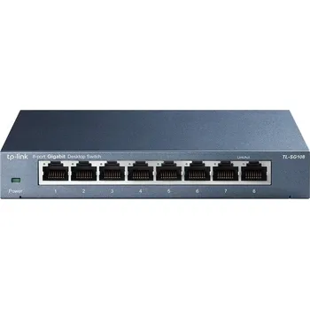 Switch Switch TP-Link TL-SG108 8portový Gigabit Ethernet, černý, nespravovaný