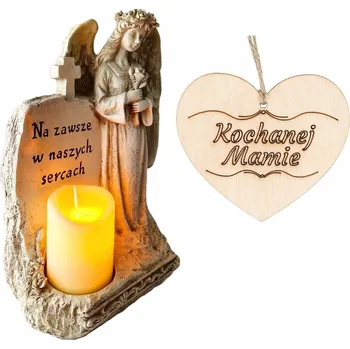 Svíčka HŘBITOVNÍ SVÍČKA PRO MAMINKU ANDĚL HŘBITOVNÍ SVÍČKA Anděl strážný S LED SVÍČKOU NA HROB