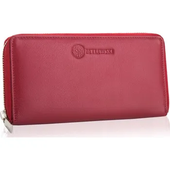 Peněženka Betlewski dámská peněženka z pravé kůže červená