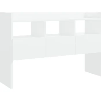 Komoda Boční skříňka se 3 přihrádkami a zásuvkami, bílá, 105x30x70 cm