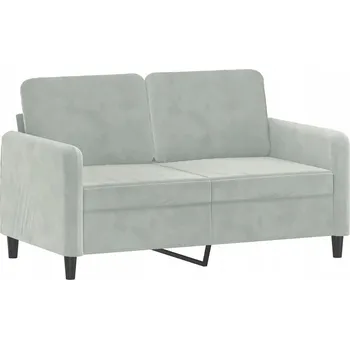 Pohovka Dvousedačková sametová pohovka světle šedá 138x77x80 cm