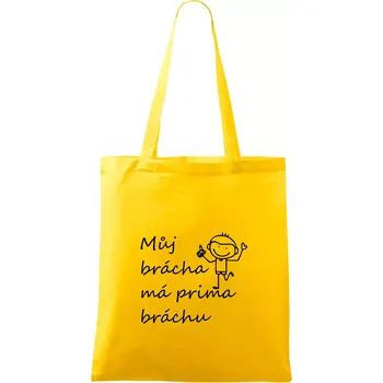 Můj brácha má prima bráchu! - Taška bavlněná - 42 x 38 cm ( Žlutá )
