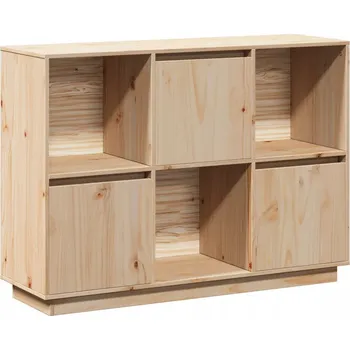 Komoda Boční skříňka z masivního borovicového dřeva, 3 dvířka, 110,5x35x80 cm