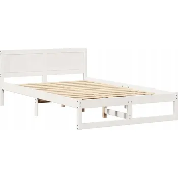 Postel Moderní rám postele s čelem z masivního borovicového dřeva, 140x190 cm, B