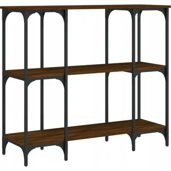 Konferenční stolek Konzolový stolek s kovovým rámem, hnědý dub, 102x35x90 cm