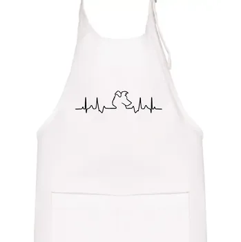 Kuchyňská zástěra Border kolie EKG - Dětská zástěra na vaření - Univerzální velikost ( Bílá )