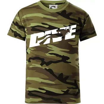 Dive potápěč - Dětské maskáčové triko - 134 cm/8 let ( Zelený maskáč )