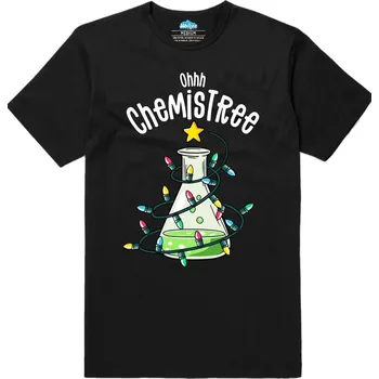 Pánské tričko Pánské tričko Vánoční Laboratorní Baňka Ohhh ChemisTree (Velikost: L, Barva: Černá)