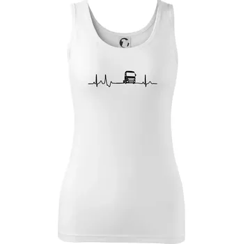 Dámské tričko Moje srdce bije pro kamión - Dámské tílko - XS ( Bílá )