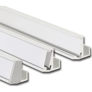 LED páska Speciální hliníkový profil, na sklo 8 mm, matný difuzor 1m *ML-761.081.02.1