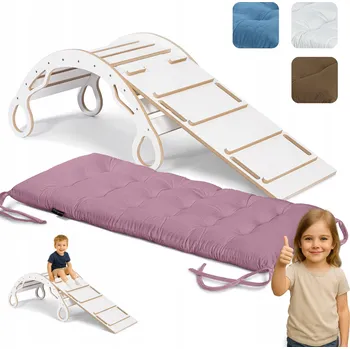 Hra na zahradu Houpačka dřevěný Wood for kids skluzavka polštář bílý