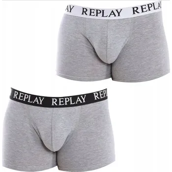 Pánské spodní prádlo Pánské boxerky 2 kusy REPLAY UNDERWEAR šedé, velikost S