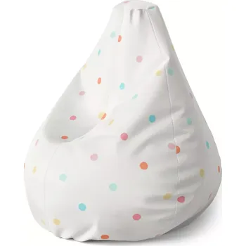 Sedací pytel Sablio Sedací vak Pear Barevné tečky na béžové - 70 x 95 x 15 cm