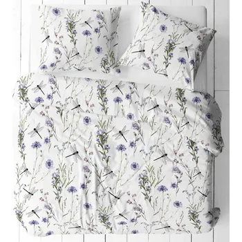 Povlečení Povlečení 160x200 z bavlny, polské, květiny s vážkou, 100% bavlna dárek