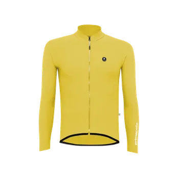 cyklistický dres Dres PISSEI Primapelle Invernale Giallo Oro XL
