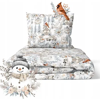 Povlečení Dětské povlečení 160x200cm pro děti, CERTIFIKOVANÉ, vzor: Zima Boho Stříbrná
